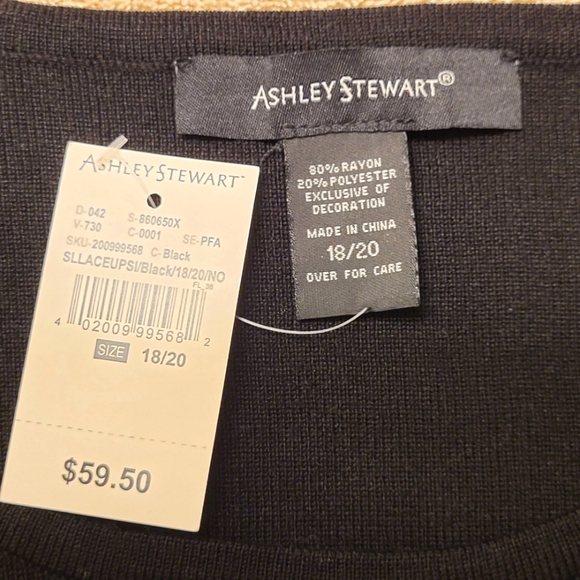 NWT Ashley Stewart black long knitted dress slit lace up sides, Size 18/20 US - Picture 9 of 11